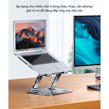 Giá Đỡ Máy Tính Xách Tay Nhôm Gấp Gọn - Tương Thích 10-17 inch, Nâng Thoải Mái, 229k 8