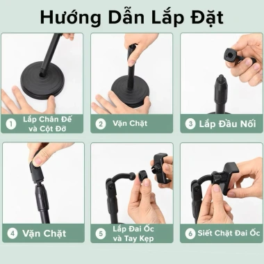Giá Đỡ Microphone Stands L08 Đế Tròn xoay 360 độ Livestream, Kẹp Điện Thoại - Chỉ 19.900₫ 8