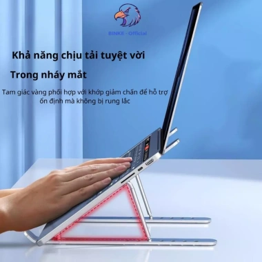 Giá đỡ tản nhiệt laptop BINKE – Kệ đỡ MacBook, iPad nhôm, điều chỉnh độ cao, giảm 22%