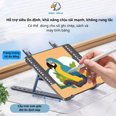 Giá đỡ tản nhiệt laptop BINKE – Kệ đỡ MacBook, iPad nhôm, điều chỉnh độ cao, giảm 22%