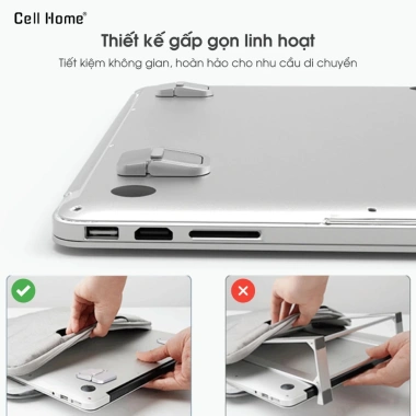 Giá đỡ tản nhiệt Laptop chân đế mini siêu mỏng gấp gọn - Bộ 2 cái, chỉ 63.000₫ 2