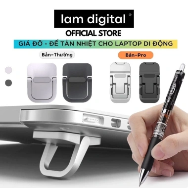 Giá Đỡ Tản Nhiệt Laptop Nhôm 100% Đế Kê Macbook Di Động Siêu Bền (Bộ 2 Cái) 36.000 VND