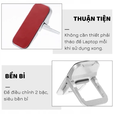 Giá Đỡ Tản Nhiệt Laptop Nhôm 100% Đế Kê Macbook Di Động Siêu Bền (Bộ 2 Cái) 36.000 VND