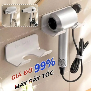 Giá Đỡ Treo Máy Sấy Tóc Hamart Dán Tường – Lỗ Móc Đầu Cắm, Chống Rối Dây, Rảnh Tay, 9.900₫ 10