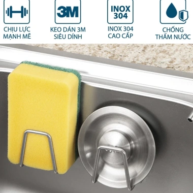 Giá Đỡ Xốp Rửa Chén Thép Không Gỉ Đa Năng – Tiết Kiệm 8.900₫ Cho Nhà Bếp & Phòng Tắm