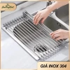 Giá inox 304 không gỉ CJ-074 - Gác bồn rửa, úp chén bát, đựng hoa quả đa năng, tiết kiệm không gian, giá chỉ 91.000₫