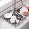 Giá inox 304 không gỉ CJ-074 - Gác bồn rửa, úp chén bát, đựng hoa quả đa năng, tiết kiệm không gian, giá chỉ 91.000₫ 2
