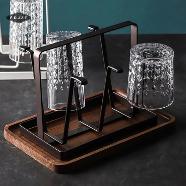Giá phơi cốc thép 6 móc sắp xếp, hộp đựng thủy tinh, đầu cao su bảo vệ - Giảm giá 103.400₫ 6