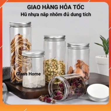 Giá Sỉ 10 Hũ Lọ Nhựa Đựng Thực Phẩm 200ml‑1.5L, Nắp Nhôm - Chỉ 29.000₫