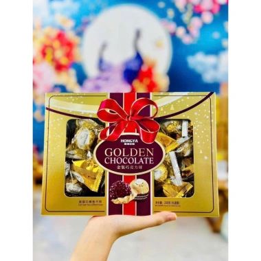 Giá Si Hộp Sô cô la Hongya Golden Chocolate 208g Ferrero Rocher Hạt Phỉ - Giá chỉ 65.520đ, Rẻ Vô Địch