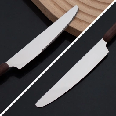 Giả Tay Cầm Gỗ 316 Thép Không Gỉ - Bộ Dao Thìa Nĩa Vintage Cao Cấp cho Nhà Hàng và Khách Sạn, Giảm Giá Đến 17%