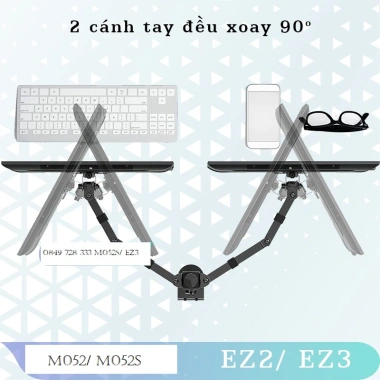Gia treo 2 man hinh LCD M052S 17-27 inch, xoay 360 do, gia re hon F160 H180 F195A, chi 380.000 VND