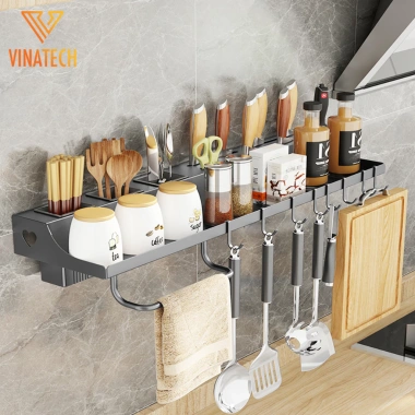 Giá treo bếp inox không gỉ - Cài dao, kéo, tặng keo dán cường lực MKS021 - 71.000₫