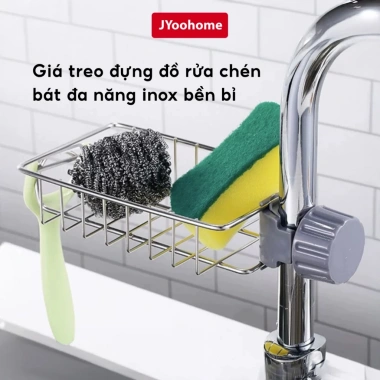 Giá Treo Bồn Rửa Chén Bát Đa Năng JYoohome - Kệ Inox Không Khoan Vít, Giúp Bếp Gọn Gàng, Giá 38.000₫