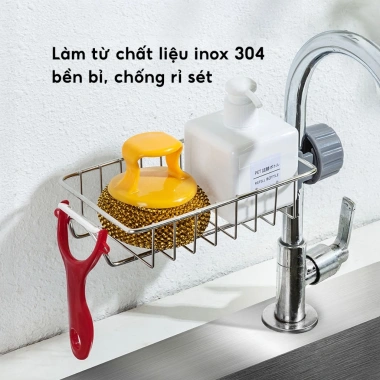 Giá Treo Bồn Rửa Chén Bát Đa Năng JYoohome - Kệ Inox Không Khoan Vít, Giúp Bếp Gọn Gàng, Giá 38.000₫