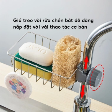 Giá Treo Bồn Rửa Chén Bát Đa Năng JYoohome - Kệ Inox Không Khoan Vít, Giúp Bếp Gọn Gàng, Giá 38.000₫