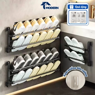 Giá Treo Dép Gắn Tường Gấp Gọn Đa Năng MODERN – Thép Không Gỉ, Tiện Lợi cho Nhà Tắm & Bếp, Giá chỉ 87.000₫ (Giảm từ 111.360₫)