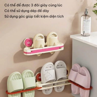 Giá Treo Dép Hút Chân Không Nhà Niêu NA102 – Tiện Lợi, Đa Vị Trí, Gấp Gọn, 75k
