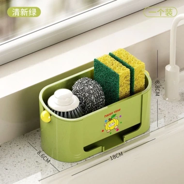 Giá treo đồ bếp 2 lớp màu kem xanh đính miệng xúc xích - Vui nhộn, chỉ 54.400₫