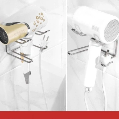 Giá treo đỡ máy sấy tóc dán tường inox chắc chắn - Giá chỉ 29.900đ, giảm mạnh