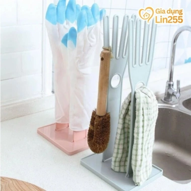 Giá treo găng tay cao su ráo nước, móc vắt khăn 29.000đ - Tiết kiệm cho nhà bếp