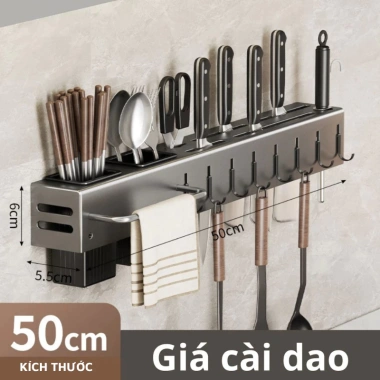 Giá treo hợp kim nhôm không gỉ - Cài dao, kéo, kệ - Tặng keo ốc vít - 92.000₫ 6