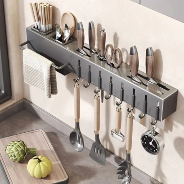 Giá treo hợp kim nhôm không gỉ - Cài dao, kéo, kệ - Tặng keo ốc vít - 92.000₫ 9