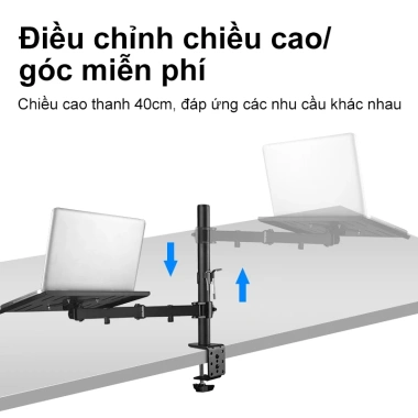 Giá treo màn hình 17-34 inch kèm giá đỡ laptop, tải trọng 8kg - Giá chỉ 102.000₫