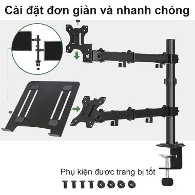 Giá treo màn hình 17-34 inch kèm giá đỡ laptop, tải trọng 8kg - Giá chỉ 102.000₫ 8 Giá treo màn hình 17-34 inch kèm giá đỡ laptop, tải trọng 8kg - Giá chỉ 102.000₫ 8