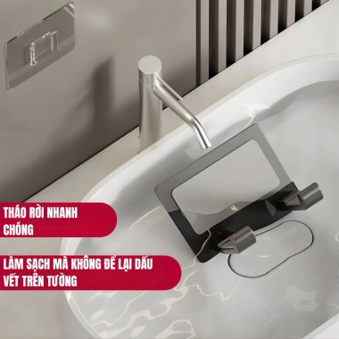 Giá Treo Máy Sấy Tóc Dán Tường HIKARI Nhôm Chống Gỉ, Không Khoan Đục – 56.056 6 Giá Treo Máy Sấy Tóc Dán Tường HIKARI Nhôm Chống Gỉ, Không Khoan Đục – 56.056 6