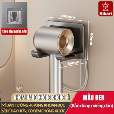 Giá Treo Máy Sấy Tóc Dán Tường HIKARI Nhôm Chống Gỉ, Không Khoan Đục – 56.056 10 Giá Treo Máy Sấy Tóc Dán Tường HIKARI Nhôm Chống Gỉ, Không Khoan Đục – 56.056 10