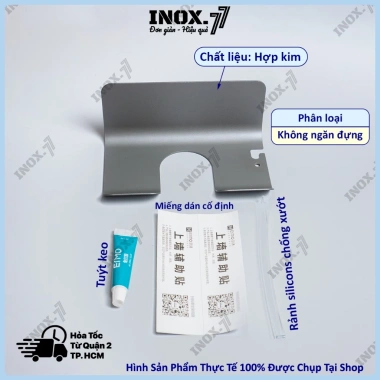 Giá treo máy sấy tóc dán tường - Kệ đỡ có ngăn để đồ tiện lợi, giá 55.000đ