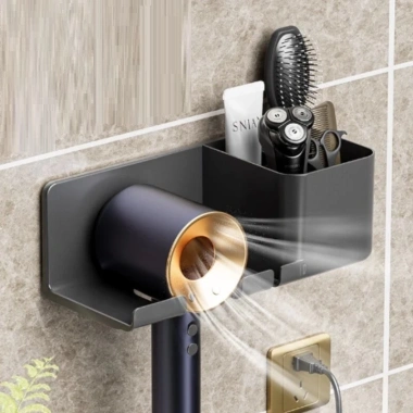 Giá Treo Máy Sấy Tóc Dán Tường Loại Lớn Kệ Nhà Tắm Nhựa Sơn Tĩnh Điện 39.000₫