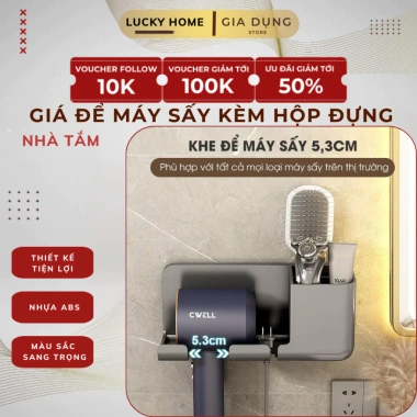 Giá Treo Máy Sấy Tóc Dán Tường Luckyhome Tiện Lợi Giá Rẻ 15.484₫ Đỡ Máy Sấy