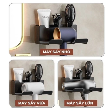 Giá treo máy sấy tóc dán tường nhà tắm - kệ đỡ có ngăn để đồ tiện lợi, 39.000đ 5 Giá treo máy sấy tóc dán tường nhà tắm - kệ đỡ có ngăn để đồ tiện lợi, 39.000đ 5