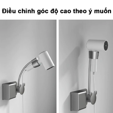 Giá Treo Máy Sấy Tóc Gắn Tường ABS Đa Năng và Kệ Dán Tường Ngăn Đựng Đồ Tiện Lợi