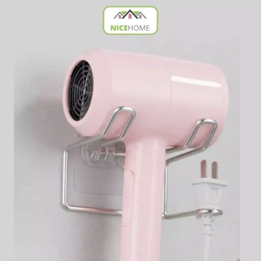 Giá Treo Máy Sấy Tóc Inox 304 - Dán Tường, Hàng Loại 1, Giá chỉ 37.000₫