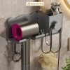 Giá treo máy sấy tóc nhà tắm kệ ngăn đồ, móc treo, tặng dán, chỉ 39.000