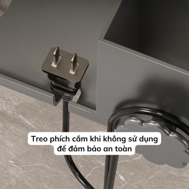 Giá treo máy sấy tóc nhà tắm kệ ngăn đồ, móc treo, tặng dán, chỉ 39.000 6