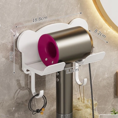 Giá treo máy sấy tóc nhà tắm kệ ngăn đồ, móc treo, tặng dán, chỉ 39.000 10
