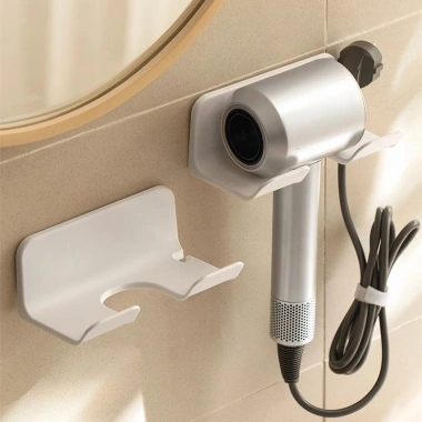 Giá treo máy sấy tóc nhựa cao cấp dán tường - Tiện lợi, chắc chắn, chỉ 20.000 VND