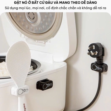 Giá treo muôi cơm nhà niêu NA93 kẹp nam châm đa năng, treo dây điện, chỉ 29.400₫