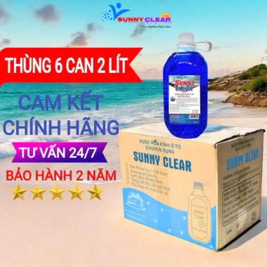 Giảm Giá Thùng 6 Can 2L Nước Rửa Kính Lái Ô Tô Sunny Clear - Tầm Nhìn Sáng Rõ, An Toàn, Chỉ 62.500 VND