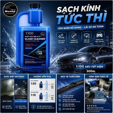 Giảm Giá Thùng 6 Can 2L Nước Rửa Kính Lái Ô Tô Sunny Clear - Tầm Nhìn Sáng Rõ, An Toàn, Chỉ 62.500 VND