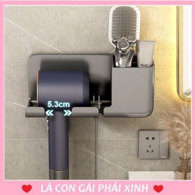 Gian treo máy sấy tóc nhựa chịu lực, dán tường phòng tắm đa năng, giá 15.900₫