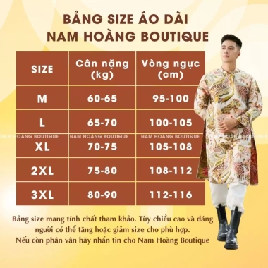 GIAO HỎA TỐC Áo dài nam đỏ tafta thêu rồng tết chuẩn phom dáng - Nam Hoàng 428k 6