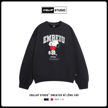 Giao Ngay Áo Sweater Couple Nỉ Chillup Studio Unisex Lông Cáo Dày Dặn – Áo Đôi Snoop TC248 Cao Cấp Đón Tết 2.026 Giá 149k