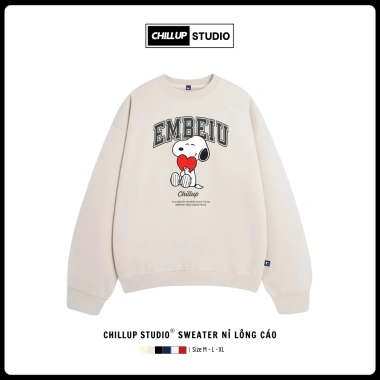 Giao Ngay Áo Sweater Couple Nỉ Chillup Studio Unisex Lông Cáo Dày Dặn – Áo Đôi Snoop TC248 Cao Cấp Đón Tết 2.026 Giá 149k