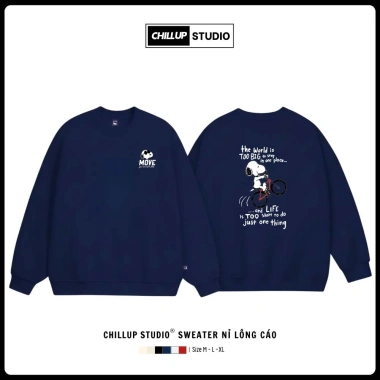 Giao Ngay Áo Sweater Nỉ CHILLUP STUDIO Snoopy TC199 Cao Cấp Lông Cáo Dày Dặn Unisex Tết 2.026 85k