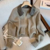 GIAO TRƯỚC TẾT Áo khoác cardigan len croptop khóa kéo 2 chiều cổ sơ mi HHQC SP252 Giá chỉ 209.000₫ 6